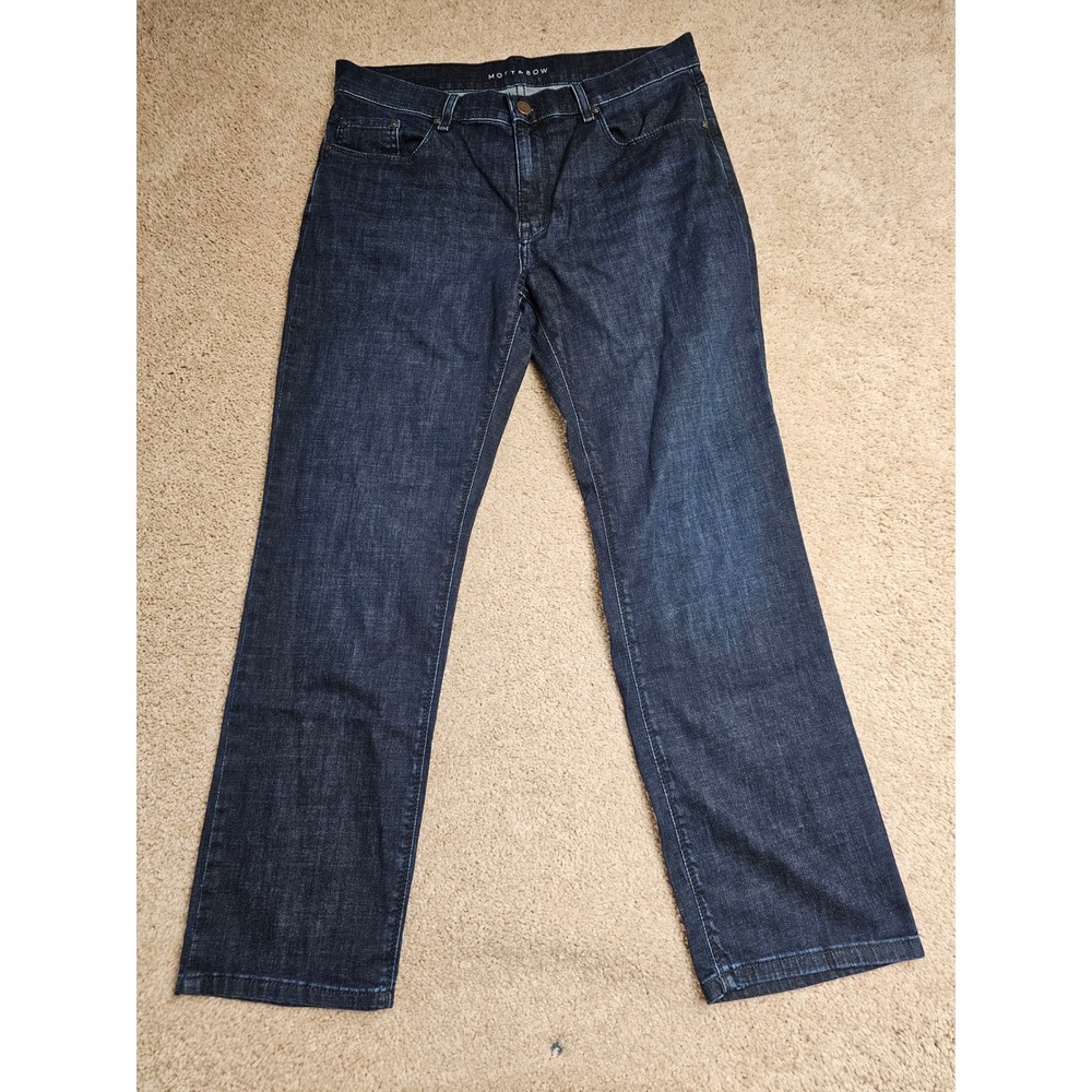 Mott & Bow Mens Straight Leg Jeans Dark Indigo Wash 33x30 Stretch Denim